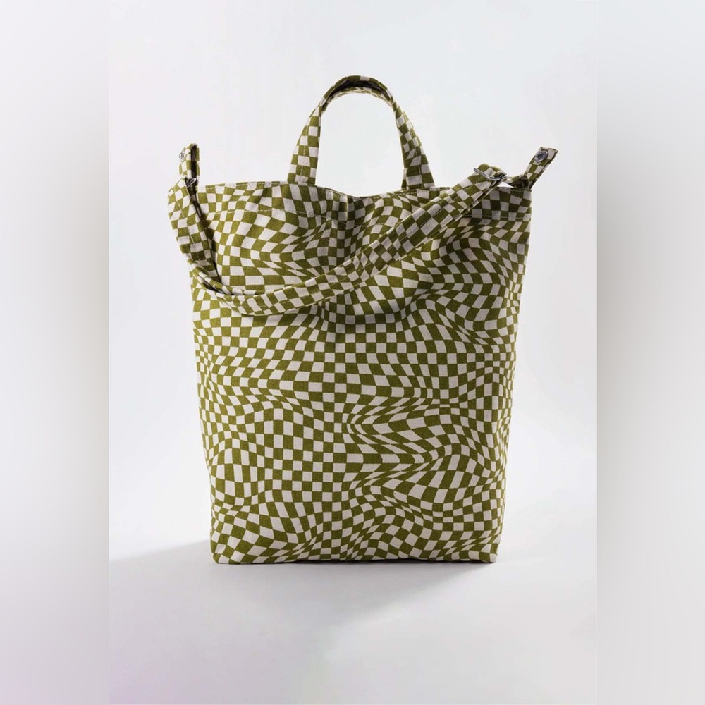 Baggu Duck Bag — Moss Trippy Checker